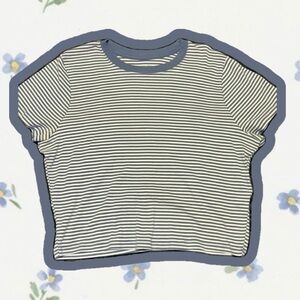 Hollister Blue and White Striped Crop Top